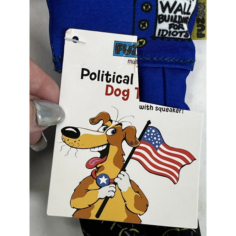 New Trump Putin Political Parody Dog‎ Toy Squeeker Fuzzu Hang Gag Gift